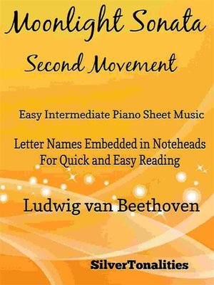 cover image of Moonlight Sonata Second Movement Easy Intermediate Piano Sheet Music